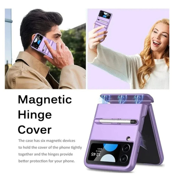 Samsung Galaxy Shockproof Case Z Flip 4 5G with S Pen Hinge Protection - Picture 4 of 7